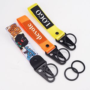 Polyester Short Wrist <b>Key</b> <b>Chain</b> Lanyards Carabiner Short Lanyard With Printing Logo Custom - Product Image 5