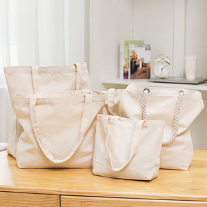 Venta al por mayor reutilizable reciclado y lona bolsa de algodón bolsa de compras con asa de lona Doble - Product Image 6