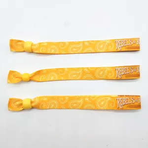 Promotional Eco Friendly Custom Festival Silk Fabric Wristband Cloth Bracelet For Events