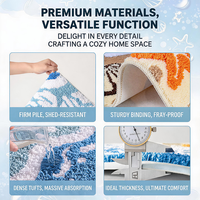 Custom Super Water Absorbent Beach and Ocean Theme Anti-Slip Bath Rug Long Hair Bathroom Floor Mat for Home Bedroom