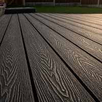 Plancher extérieur en WPC certifié CE 2900x140x25mm, revêtement de sol en plastique imperméable, composite bois-plastique ignifuge, directement de l'usine