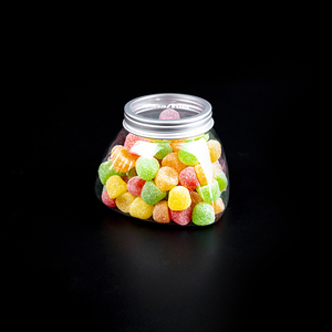 Chai Nhựa Pet Kẹo Nut <span class=keywords><strong>Jar</strong></span> 18 Oz Cho Thực Phẩm Chum Với Nắp Đậy Tam Giác Xi Lanh Rõ Ràng Container Vòng Với Nắp - Product Image 4