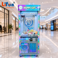 LIFUN 31'' Happy Cat Crane Machine à griffes personnalisable à monnayeur/billets pour peluches, pour centres d'arcade et de divertissement, garantie 1 an