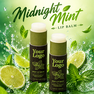 Baume à lèvres rafraîchissant et hydratant, nourrit, protège, répare les lèvres sèches, sensation douce, sans cruauté, tube en papier recyclable, baume à lèvres menthe de minuit - Product Image 1