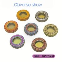 EM Vente en gros 3-5g Boîte en métal safran Couvercle transparent et surface imprimée offset Emballage de boîte en fer blanc vide rond