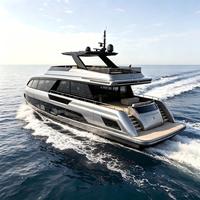 Yacht de luxe ORCA de 70 pieds, coque en aluminium, moteur in-bord 2x1350HP Twin D13 IPS, propulsion à rotation complète à 360°, propulseur de proépilote, tourisme nautique