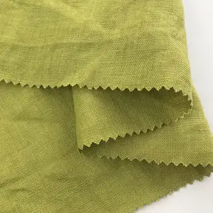 Plain cotton and linen fabric for shirt Customized High Quality Women Dress Stone Wased Fabric Shirt Washing Linen Fabric