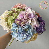 Nouvelles fleurs artificielles en soie d'hortensia vert, diamètre 15 cm, pour décoration de mariage, arrangements floraux, vente en gros