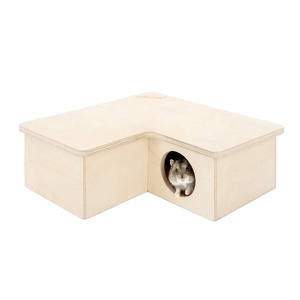 Pequeño nido de mascotas con patrón de animales de madera para hámsteres, ardillas, erizos, marmotas en embalaje de cartón de <span class=keywords><strong>Pet</strong></span> <span class=keywords><strong>Shop</strong></span> - Product Image 3