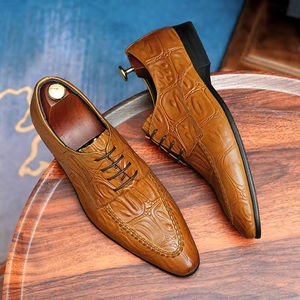 Zapatos Oxford de Piel Vacuna con Suela Gruesa y Acabado Liso, Zapatos de Cuero Casuales y Formales, Nuevos Zapatos de Hombre de Cuero Genuino de Alta Calidad - Product Image 4