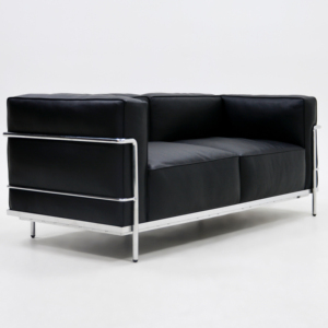 เก้าอี้โซฟาเดี่ยวทันสมัยพร้อมดีไซน์มินิมอล โครงเหล็กทรงสี่เหลี่ยมและเบาะหนังเทียมสำหรับห้องนั่งเล่น อพาร์ทเมนต์ โรงแรม สำนักงาน - Product Image 4