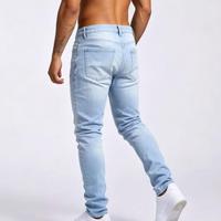 Pantalon en jean vintage taille mi-haute, coupe slim, haute qualité, personnalisable, pour homme, pour une silhouette plus longue