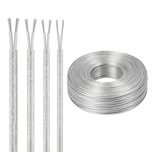2464透明シース付きPVC撚り線錫メッキ銅20/22AWG 2芯LEDライト電源ケーブルネオンシャンデリアクリスタル丸線 - Product Image 1