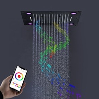 Panneau de douche à LED carré 24 pouces, salle de bain, pommeau de douche de luxe, cascade, SPA