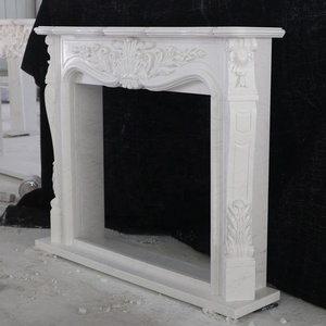 Cheminée en marbre au design classique de style français, cheminée en marbre blanc Royal de chine, manteau en marbre décoratif d'intérieur - Product Image 3