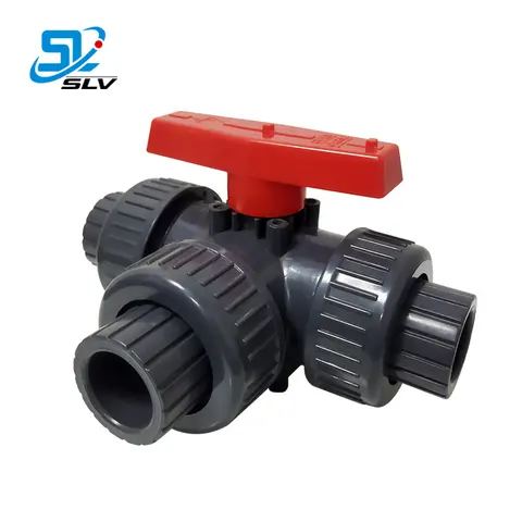 irrigation valve 3 way 8 inch plastic PPR UPVC CPVC PPH PVDF three way manual ball valve