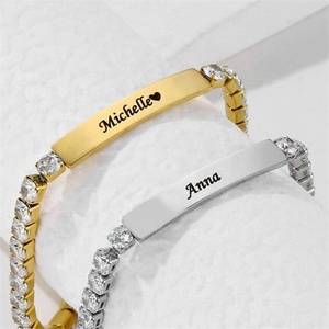 Yiwu Aceon catena a maglie <span class=keywords><strong>di</strong></span> diamanti in acciaio inossidabile gioielli da sposa per donna <span class=keywords><strong>bracciale</strong></span> personalizzato personalizzato personalizzato in pietra da Bar - Product Image 3
