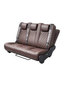 Asiento Cama Plegable de Cuero para 3 Personas para Autocaravanas, Modelo L009S, para Maxus V80 V90, Sprinter, <span class=keywords><strong>Caravelle</strong></span>, VW T5/<span class=keywords><strong>T6</strong></span> - Product Image 1