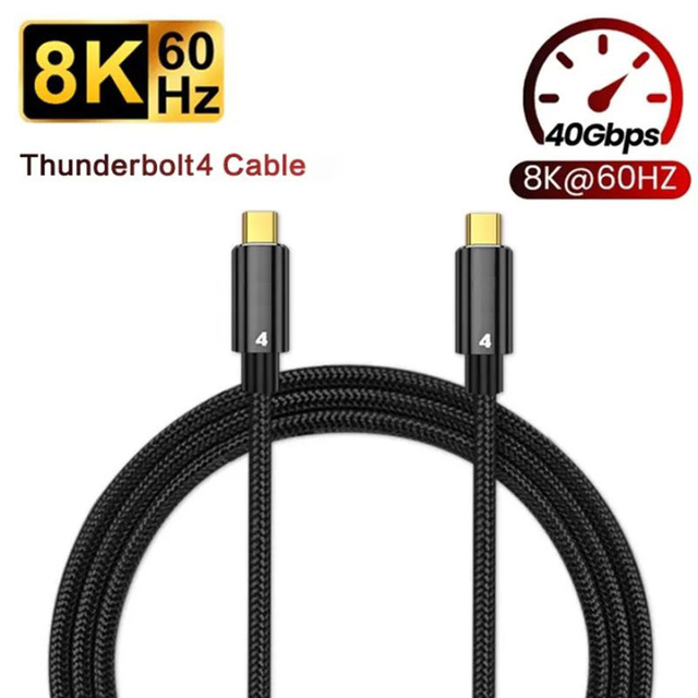 Xput Thunderbolt4 USB-C to USB-C Cable Ultra HD 8K 60Hz 40Gbps 5A Fast Charging PD100W Nylon PVC Jacket