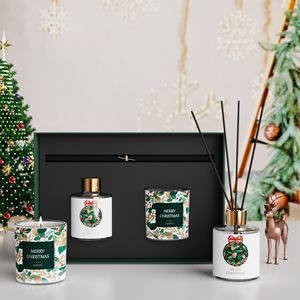 Juego personalizado <span class=keywords><strong>de</strong></span> portavelas <span class=keywords><strong>de</strong></span> vidrio <span class=keywords><strong>de</strong></span> lujo, embalaje <span class=keywords><strong>de</strong></span> Año Nuevo <span class=keywords><strong>de</strong></span> Navidad, botella difusora <span class=keywords><strong>de</strong></span> caña, tarro <span class=keywords><strong>de</strong></span> vela <span class=keywords><strong>de</strong></span> vidrio con caja <span class=keywords><strong>de</strong></span> regalo - Product Image 1