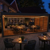 Pérgola Bioclimática Moderna de Aluminio Impermeable de 6x4 con Techo de Láminas para Patio, Terraza y Protección Solar