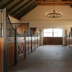 कारखाने अनुकूलित स्टील संरचना स्टील बांस लकड़ी के गैल्वेनाइज्ड पोर्टेबल प्रीफैब्रिकेटेड हॉर्स स्टेबल्स बिक्री के लिए - Product Image 1