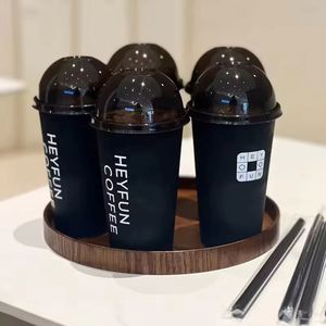 Vasos de Plástico PP Rígido para Bebidas Frías y Calientes, con Burbujas, de 12oz, 16oz y 22oz, Personalizados con Impresión, Color Negro Escarchado, para Té Boba, Venta al Por Mayor - Product Image 5