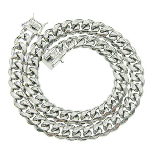 <b>Titanium</b> Steel Cuban <b>Chain</b> Men's Necklace, Fashionable Hip-hop Nightclub <b>Chain</b> Jewelry Tanjing Fashion Lijing Necklace - Product Image 1