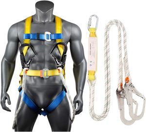 Harnais de sécurité en polyester à 5 points pour tout le <span class=keywords><strong>corps</strong></span>, certifié CE, ceinture de protection contre les chutes, anneau en D en aluminium, résistance à la rupture de 1500 kg, 150 kg - Product Image 1