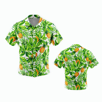 China benutzer definierte neueste Hawaii-Shirt Design Kurzarm Blumen blatt Bottoms bis gedruckt Strand Hawaii-Shirts für Männer