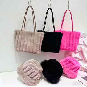 Bolso de Mano Casual de Felpa con Cierre, para <span class=keywords><strong>Otoño</strong></span> e <span class=keywords><strong>Invierno</strong></span>, Moderno y Elegante, Versátil, de Gran Capacidad, para Mujer - Product Image 1