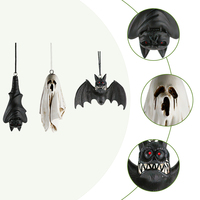 Décorations suspendues en résine DIY pour Halloween, motifs fantômes et chauves-souris, peintes à la main, pour arbre, maison hantée, fête, table, cadeau
