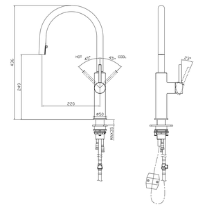 2023 تصميم جديد 360 درجة دوران المطبخ صنبور صنبور مياه للمطبخ بمقبض واحد بالوعة خلاط صنابير هدم البخاخ صنبور المطبخ - Product Image 6