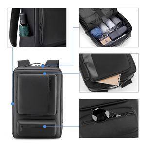 Kingsons Men's <b>Backpack</b> 20-35L Business Travel With Usb Port Solid Color Laptop Bag - Product Image 3