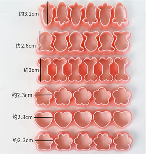 6Pcs Mini Cá Tim Hoa Xương Chân Bánh Quy Cắt Giáng Sinh Halloween Cookie Cutter Khuôn Điều Trị Nhựa Nhỏ Cookie Cutter - Product Image 4