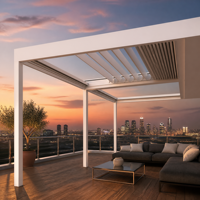 Motorisierte Einziehbare Lamellendach-Pergola aus Aluminium für Außengastronomie, Gewerbeflächen, Garten, Pavillon und Terrasse