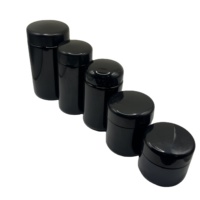 Vente en gros de pots en verre UV violet noir de 60 ml, 100 ml, 150 ml avec étiquettes autocollantes, pots en verre UV pour herbes et fleurs séchées