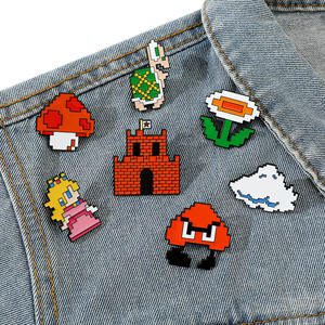 เข็มกลัดโลหะลายการ์ตูนมาริโอซูเปอร์เกมหมุดโลหะเคลือบรูปเห็ดเข็มกลัดปกเสื้อแฟชั่นกระเป๋าเสื้อผ้า - Product Image 6