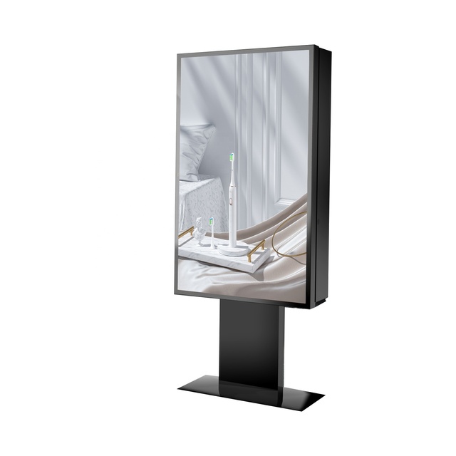 Outdoor LCD Vertical Floor Standing Totem Touch Screen Digital Menu Table Order Display Charger Power Bank for KFC Menu Board