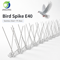 Piques anti-oiseaux en acier inoxydable E40 avec base en PC résistante aux UV, pour le contrôle des pigeons et des oiseaux sur les rebords de toit