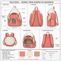 Sac à dos Ita Bag personnalisé en forme de coquille spirale pour femmes et filles, idéal pour l'école, les voyages, la plage, le quotidien, cadeau, commande en gros