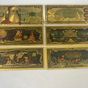 Mutlu noel festivali hatıra hediye 100 dolar altın folyo kaplama banknot paskalya cadılar bayramı doğum günü için yeni yıl plastik - Product Image 2