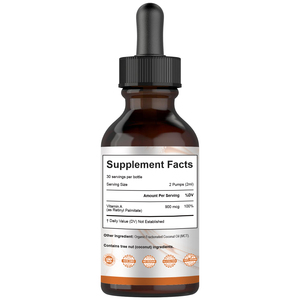 Gouttes buvables de Vitamine A personnalisées avec MCT biologique pour la santé des yeux, de l'immunité, des os et de la peau – Complément alimentaire beauté - Product Image 6