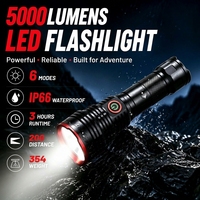 Lampe torche tactique Brightenlux XHP90 en alliage d'aluminium, 5000 lumens, stroboscope, LED haute puissance, longue portée, étanche, lampe torche USB
