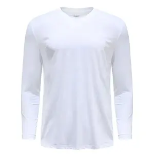 中国制造休闲服皮马棉织物丝网印刷圆领拉格伦袖空白280克棉长袖t恤