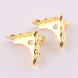 Pequeno ouro liga metal borda pés protetores canto protetor de madeira porta-jóias - Product Image 5