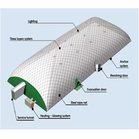Dôme Gonflable GAISHI de Qualité Supérieure 20m*50m en PVDF avec Structure en Acier Moderne pour Stades, Terrains de Football et Badminton, DB1 Ignifuge Niveau 5+