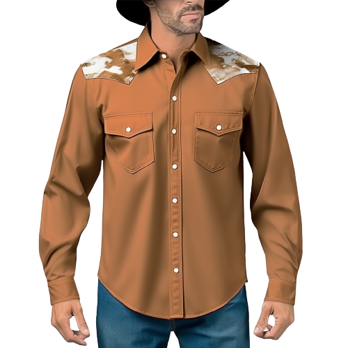 SALVAJE OESTE Men's Western Cowboy Shirt - Embroidered Snap Button Long Sleeve, Black/Yellow, XX-Large - View #8