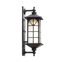 Lampe murale extérieure rétro moderne et créative, IP65 étanche, LED, avec diffuseur en verre et base en aluminium, pour usage domestique