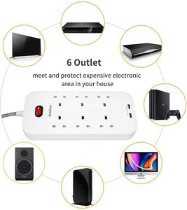 13A CE BS SASO EMC ROHS延長コードソケットサウジアラビア電気プラグ、個別スイッチ延長電源ボード - Product Image 2